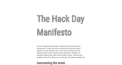 Desktop Screenshot of hackdaymanifesto.com