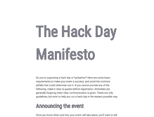 Tablet Screenshot of hackdaymanifesto.com